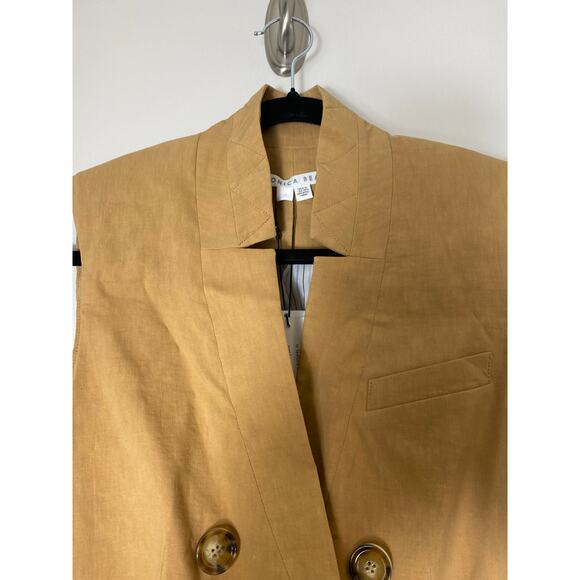 NWT VERONICA BEARD VEST TAN 0 DOUBLE BREASTED MINIMALIST QUIET LUXURY - Picture 10 of 16